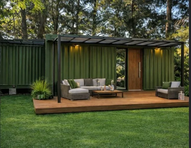 Container verde industrial — Polo Arquitectura